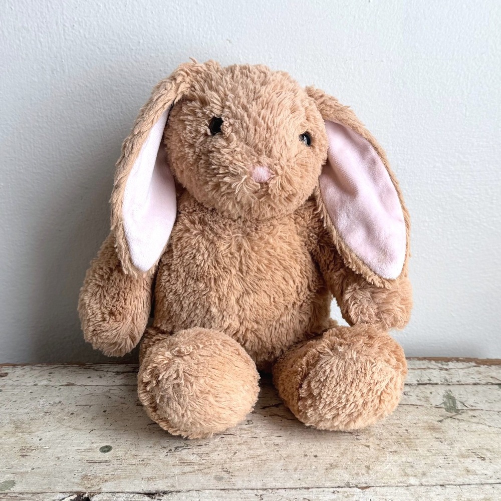 Build-A-Bear Pawlette Bunny Plush Tan Shaggy Rabbit Pink Ears 16"